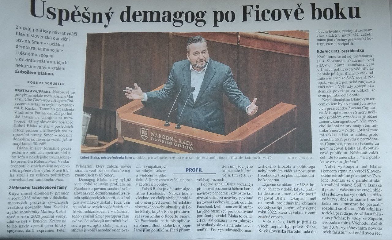 Ľuboš Blaha: ČESKÍ SLNIEČKARI ZO MŇA ROBIA POLITICKÚ HVIEZDU - DÍKY, HOŠI