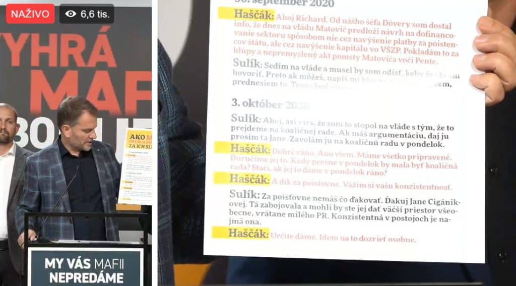 Matovič práve na tlačovke demoluje SAS Mimoriadne vážne odhalenie: Ako mafia upláca politikov