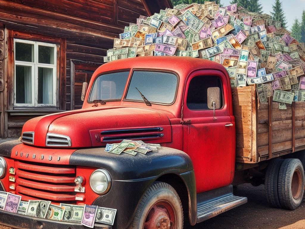 kamion plný penazí