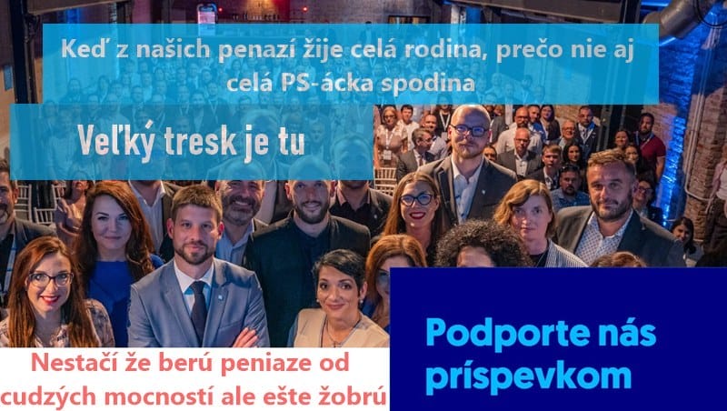 „Veľký tresk“ v podaní PS, žobre na svojej stránke o peniaze